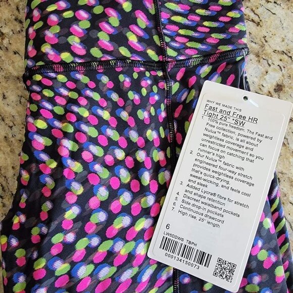 Lululemon fast and free tights 25" sz 6 seawheeze - Picture 2 of 3